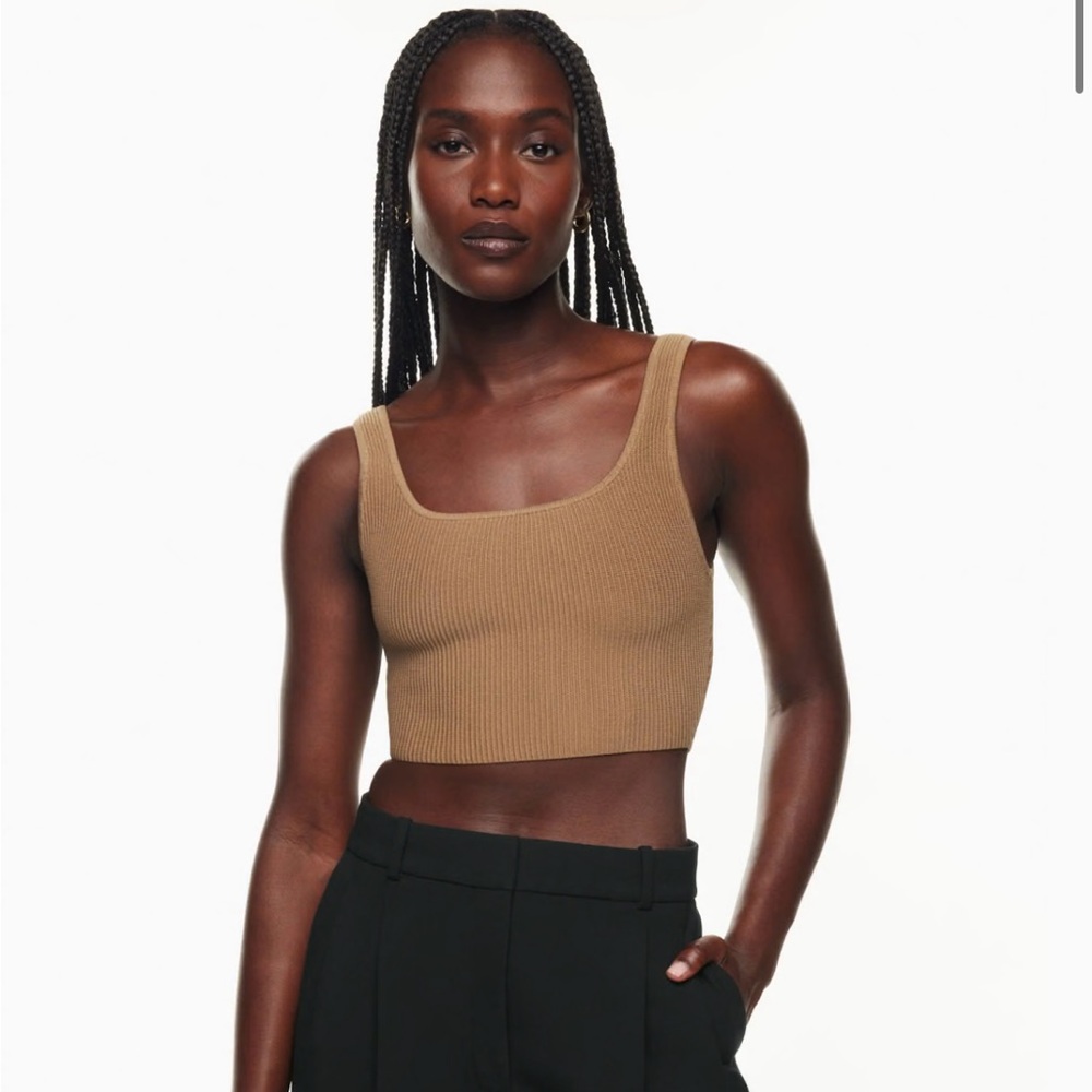 Aritzia Sculpt Knit Squareneck Cropped Tank in Saville Size M